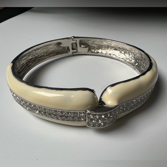 KIRK'S FOLLY Vintage Diamond Simulant Hinge Bangle Bracelet - Picture 4 of 4